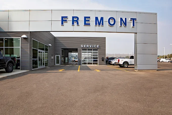 Exterior of the Fremont Ford Lander dealership building.
